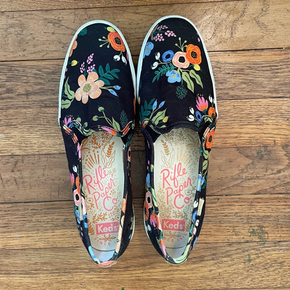 Rifle Paper Co. X Keds Triple Decker Lively Floral  Women’s Slip Ons - Size 8 - Picture 2 of 9